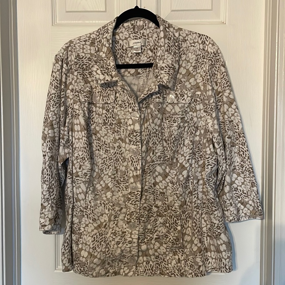 Women’s 3X Tan Print CJ Banks Work Jacket